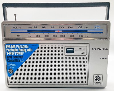 General Electric GE Vintage Portable AM/FM Radio Model 7-2665C | eBay
