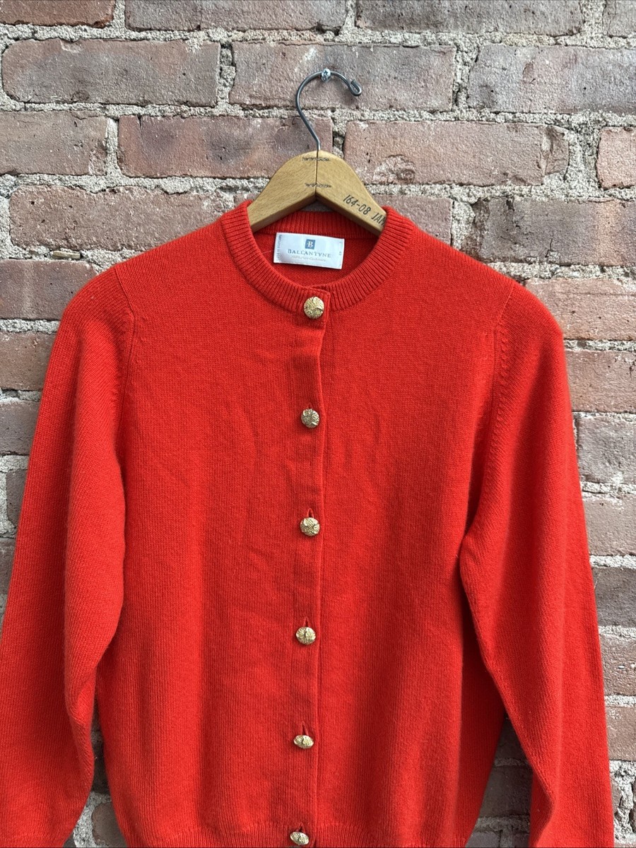 Vintage Ballantyne Women's Cardigan Sweater, Sz 40, Red 100