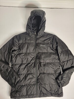Eddie Bauer Down Jacket Men's Medium Wide Channel Hooded EB 650