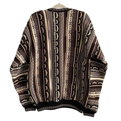 Cotton Traders Sweater Coogi Style Cosby 3D Knit Textured Chunky