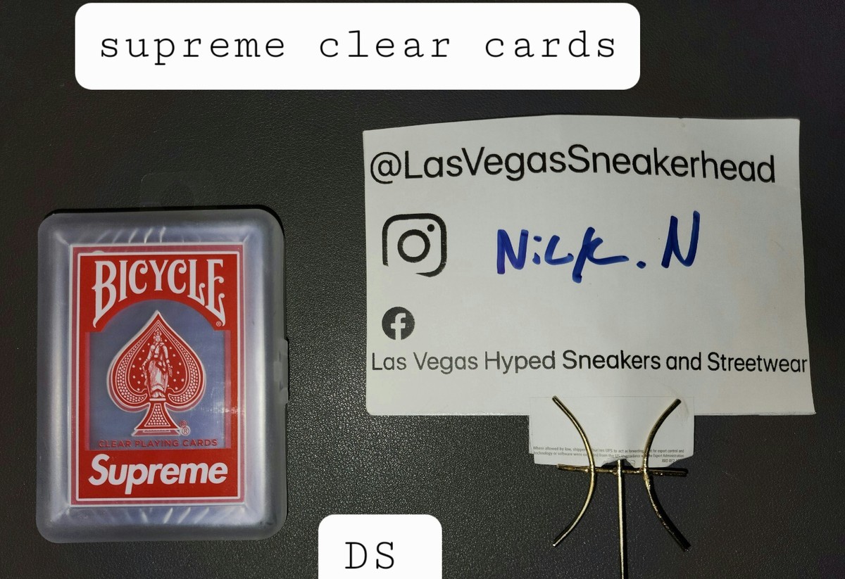 Supreme Bicycle Playing Cards Clear FW20 Red Box Logo BOGO Limited