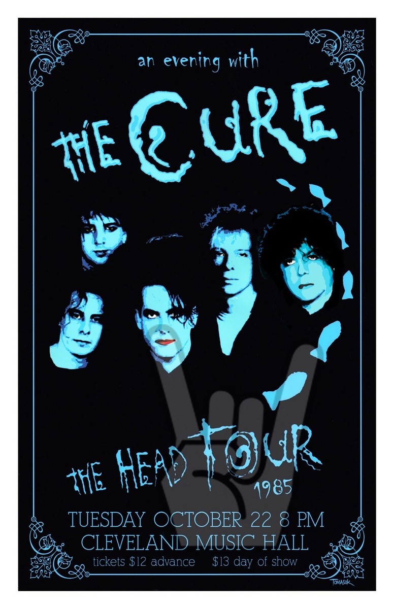 THE CURE 1985 HEAD TOUR CONCERT POSTER 11x17 CLEVELAND MUSIC HALL