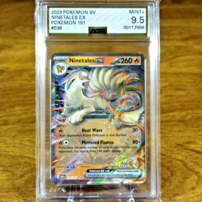 Pokemon SV 151 Ninetales EX 038/165 AGS Mint+ 9.5 Full Art Holo