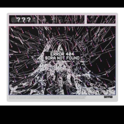 WALLHACK SKYPAD 3.0 ERROR 404 SORA NOT FOUND Glass Mouse Pad w