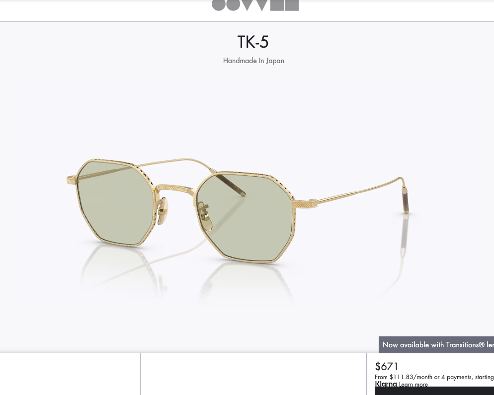 OLIVER PEOPLES TAKUMI TK-5 in Green Wash MSRP$671 IVER QUINCY