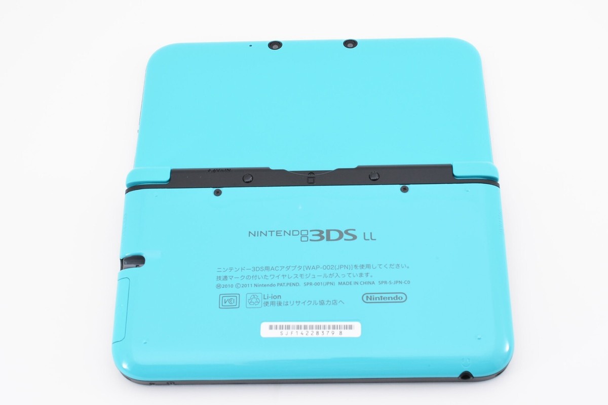 Nintendo 3DS XL LL Console Turquoise Black Orange Black w/Adapter