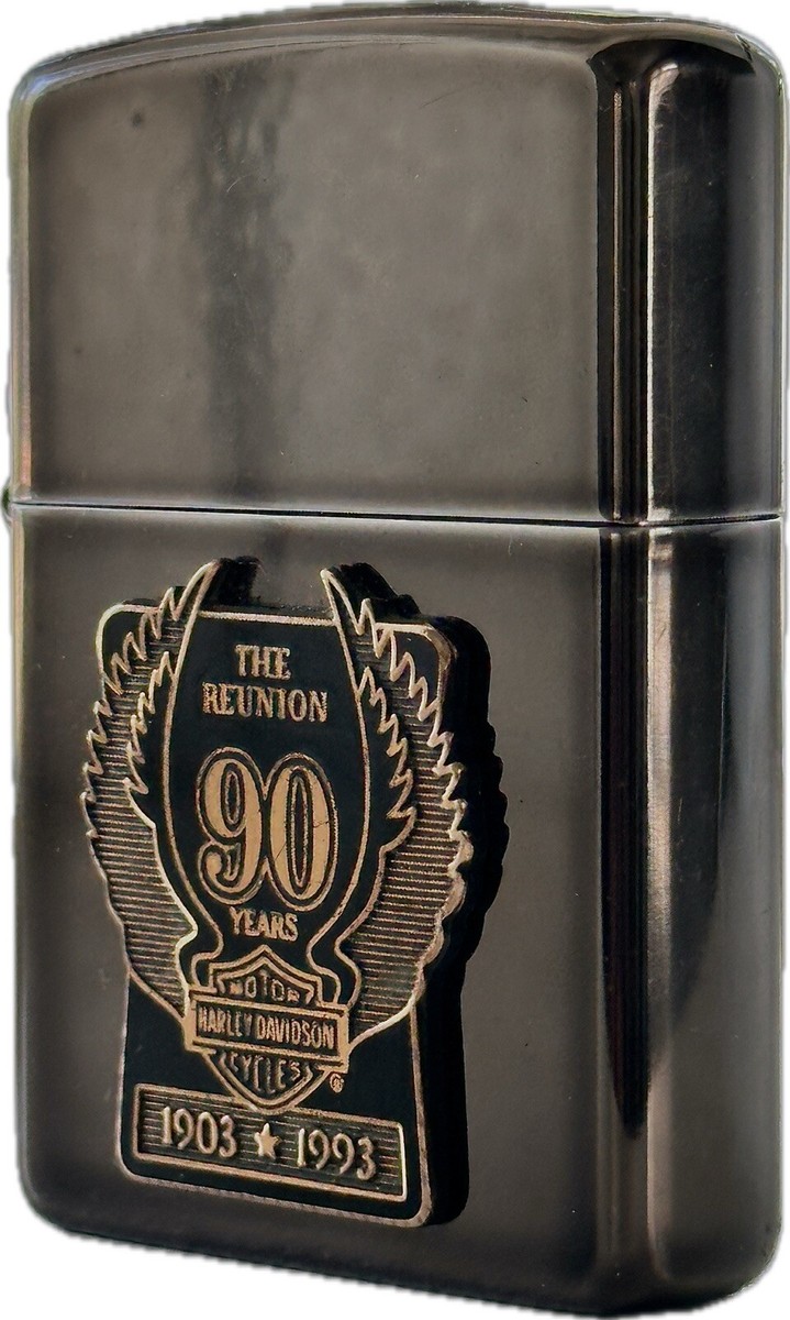 Zippo Harley Davidson 1903-1993 90 Year Reunion Lighter with Tin