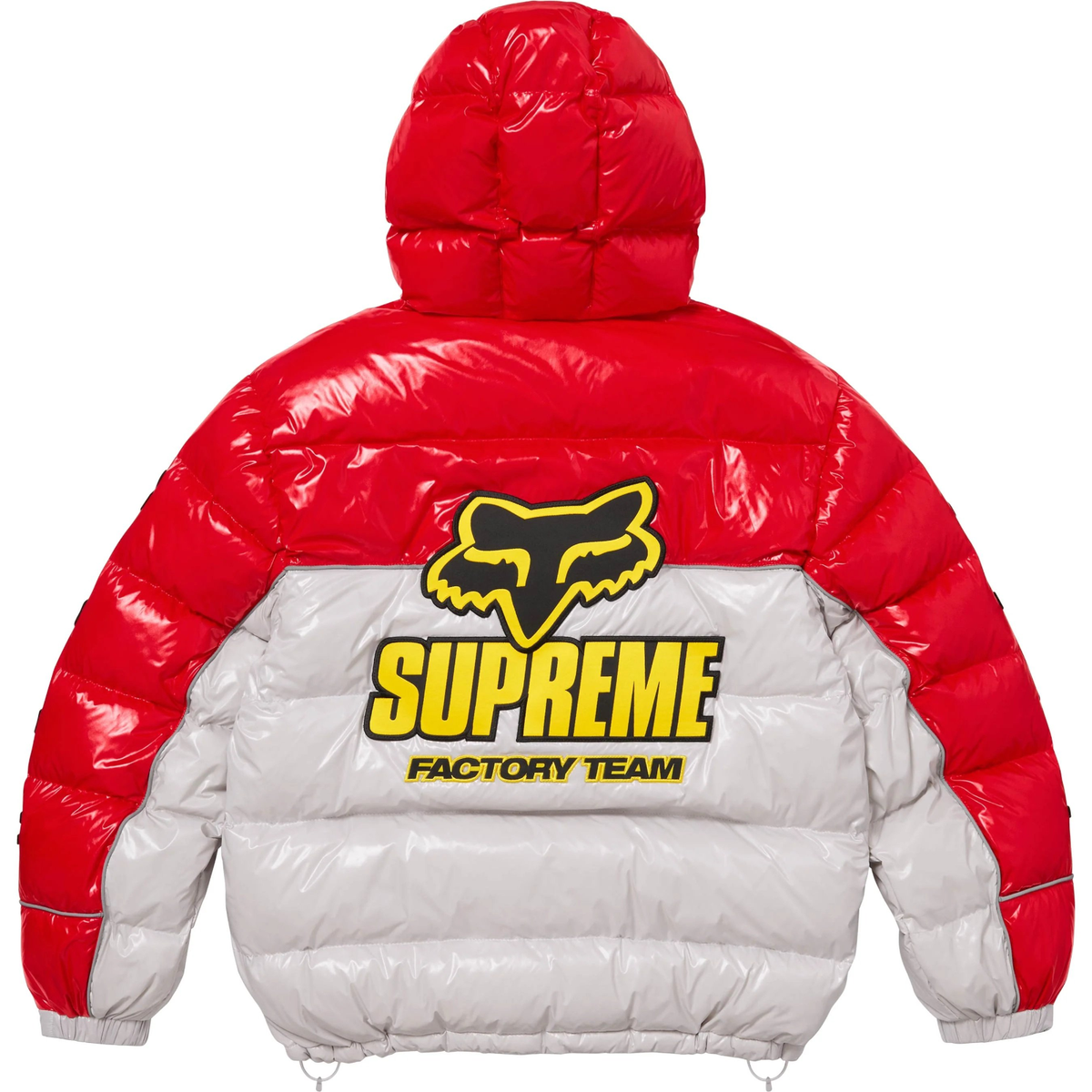 Supreme x Fox Racing Shiny Down Puffer Jacket Black Red 2colors