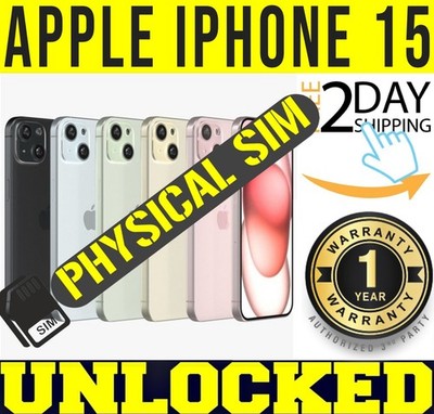 APPLE IPHONE 15 128GB 256GB FACTORY UNLOCKED ✓PHYSICAL SIM TRAY