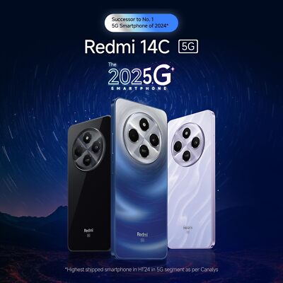 Redmi 14C 5G (Starlight Blue, 4GB RAM, 64GB Storage) | Superfast