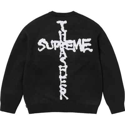 Supreme x Thrasher Sweater Black Grey Orange 3colors FW24 Size S