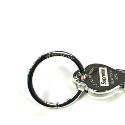 NWT Supreme Tiffany & Co. Silver Box Logo Key Keychain FW21 DS