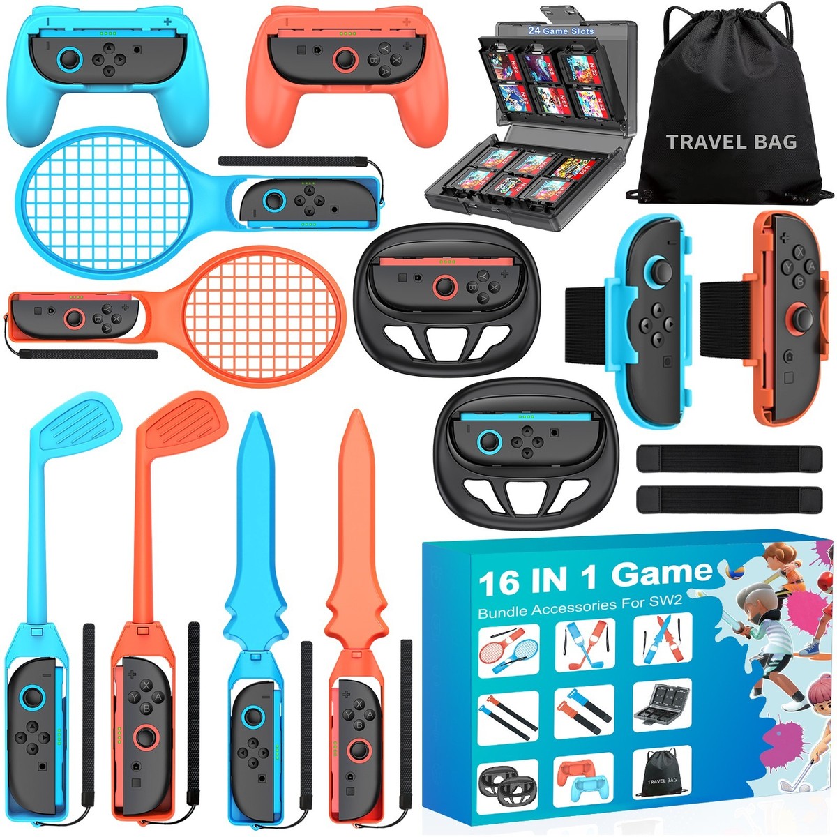 Switch 2 Family Sports Party Accessories 16 in 1 Bundle for