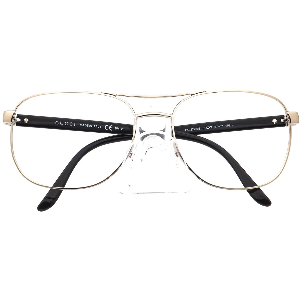 Gucci Sunglasses Frame Only GG 2220/S EEIZW Nickel/Black Aviator