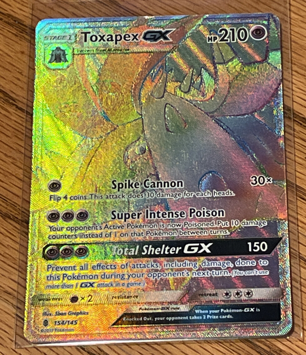 Toxapex Gx Secret Rainbow Hyper Rare 154/145 Guardians Rising