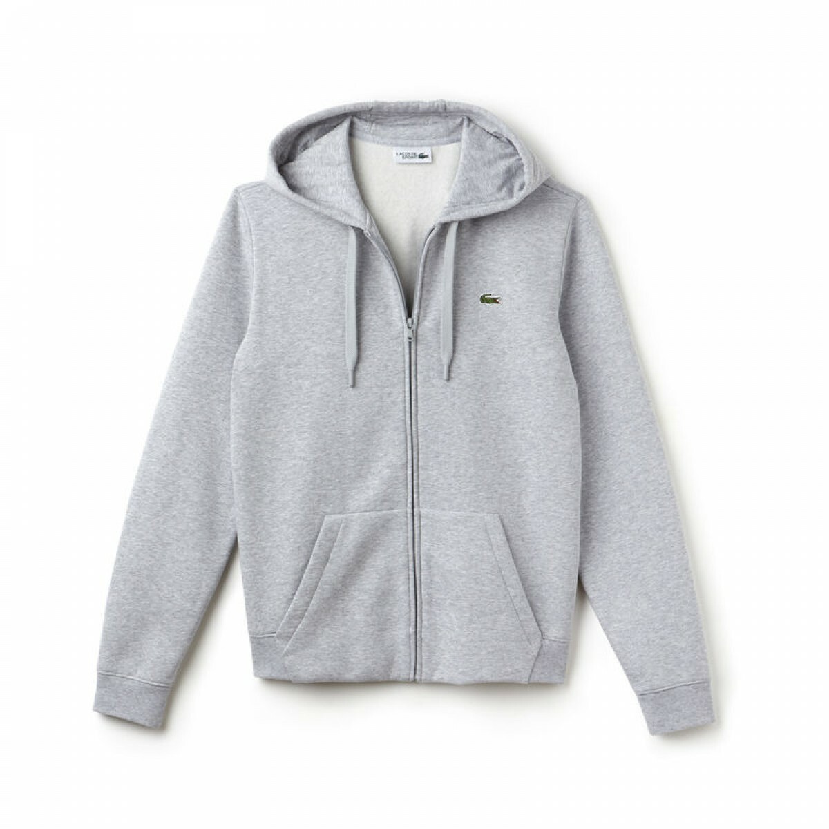 Men's Lacoste GK1607 Fleece Hoodie Grey Hooded Sports tracksuit