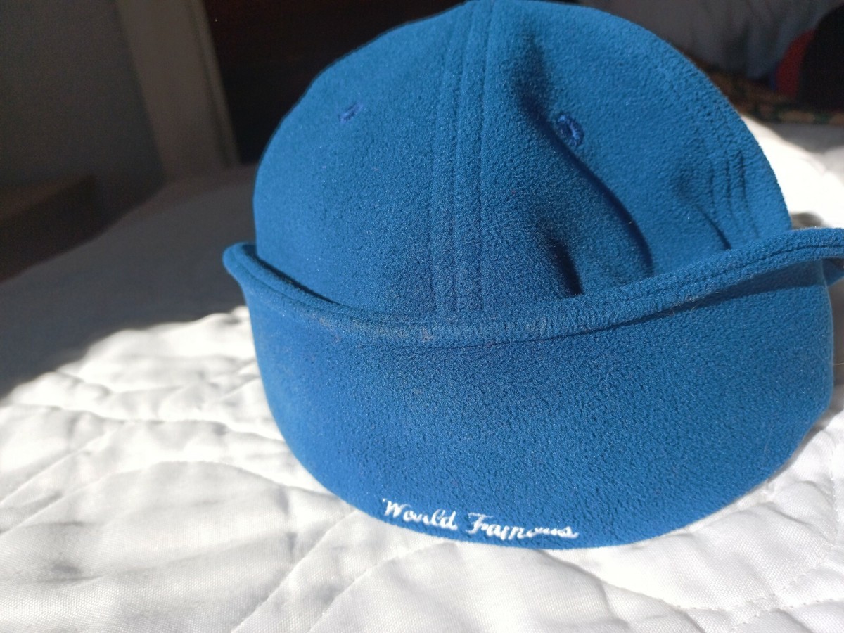 Supreme X New Era Polartec Earflap Fitted Hat Size 7 1/4 Blue FW17
