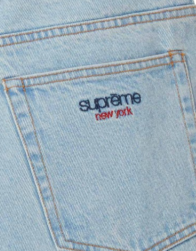 Supreme Baggy Denim Shorts SS24 Washed Indigo Size 32 Jorts New