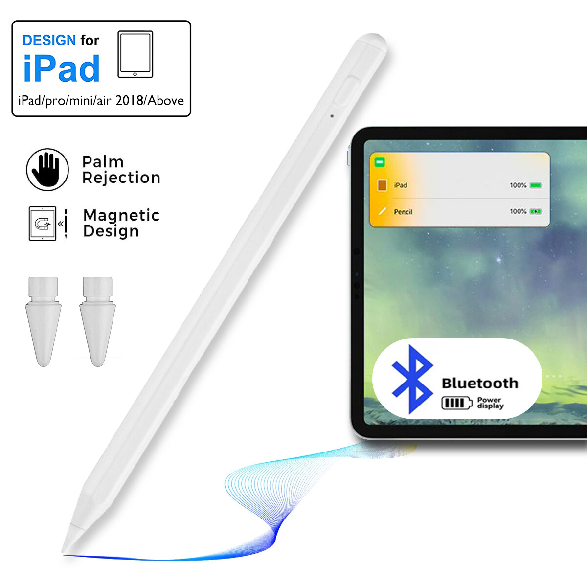 For Apple Pencil iPad 9/8/7/6th Gen, Air 5/4/3, iPad Pro 2018-2022