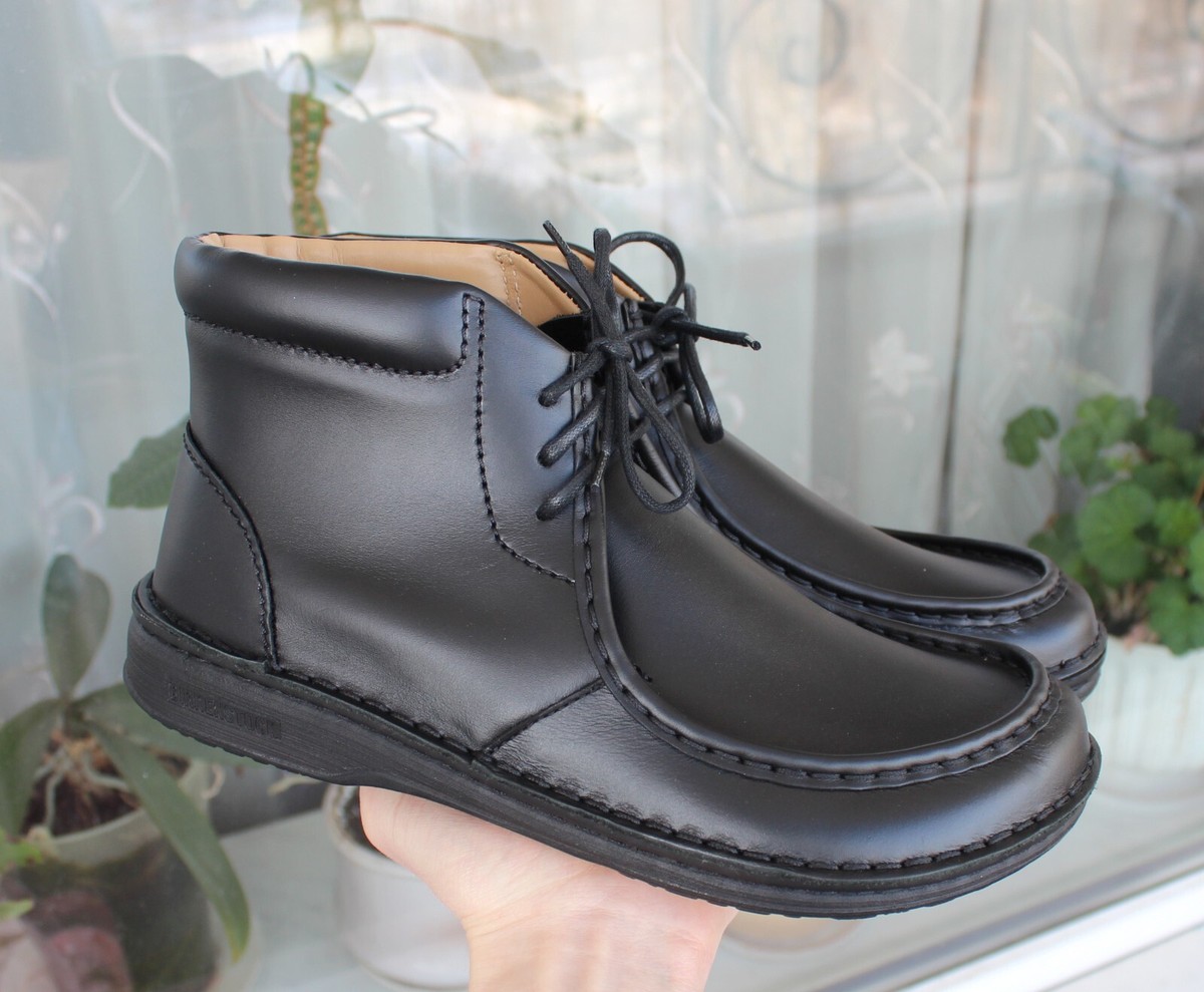 Unisex Birkenstock Pasadena High Hi Natural Leather Lace Shoes