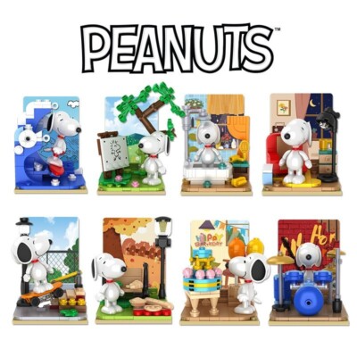 AU EXP Shipping -8 Peanuts Snoopy Building Blocks Blind Box Xmas
