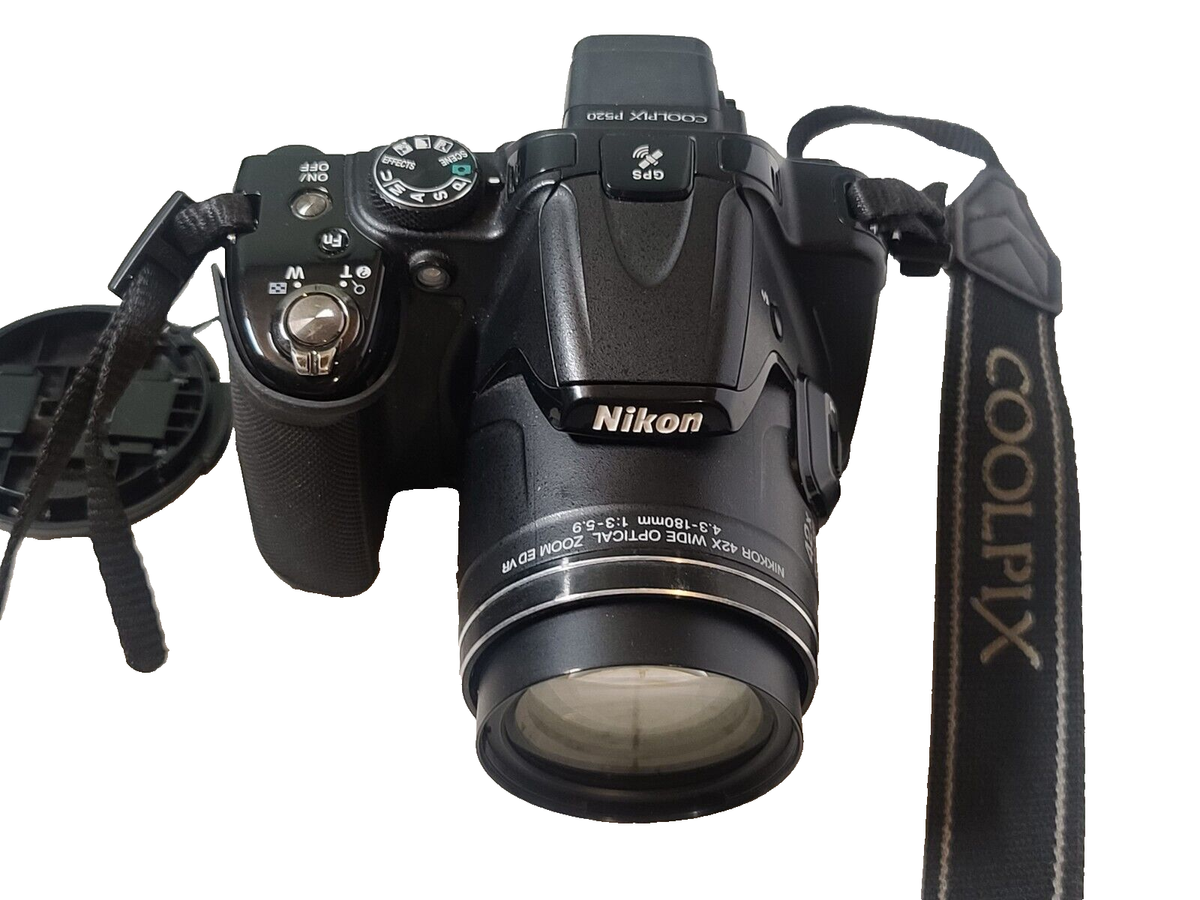 Nikon COOLPIX P520 Digital Camera Black GPS 42x Optical Zoom w