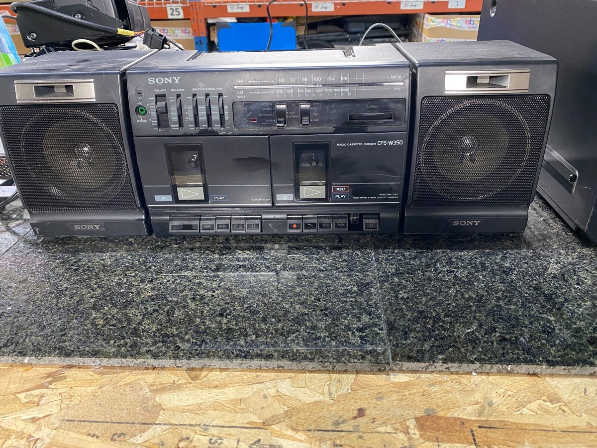 Vintage Sony CFS-W350 Dual Cassette AM/FM Radio Boom Box Stereo
