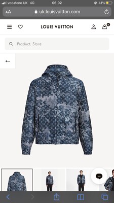 LOUIS VUITTON Men's Monogram Tapestry Windbreaker Navy Italy Size