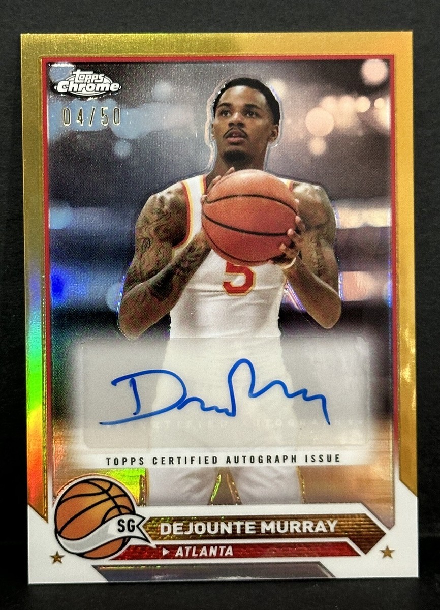 2024 Topps Chrome Basketball Dejounte Murray Auto Gold Refractor