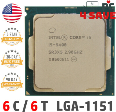 9th Gen Intel Core i5-9400 CPU 2.9GHz (Turbo 4.1GHz) LGA-1151