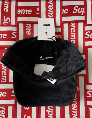 Supreme Nike Arc Corduroy 6 Panel Black Cap!!SS22!!BNWT!!100