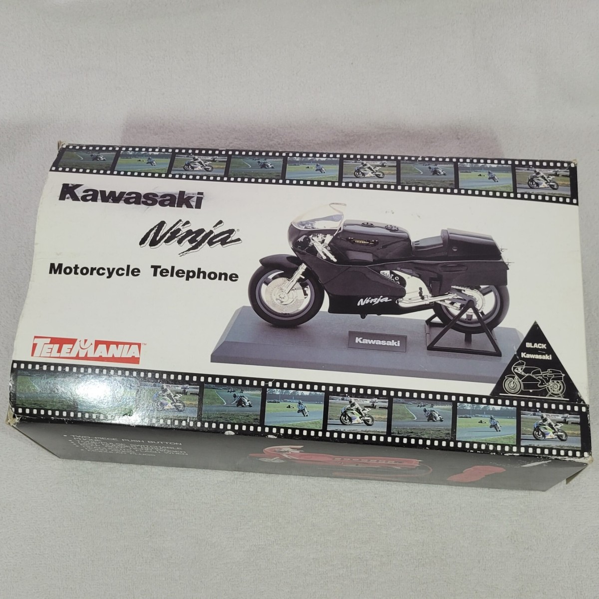 VINTAGE TELEMANIA BLACK KAWASAKI NINJA MOTORCYCLE LANDLINE CORDED