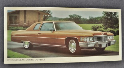 1974 Cadillac Coupe Deville Postcard Size Brochure Card Excellent