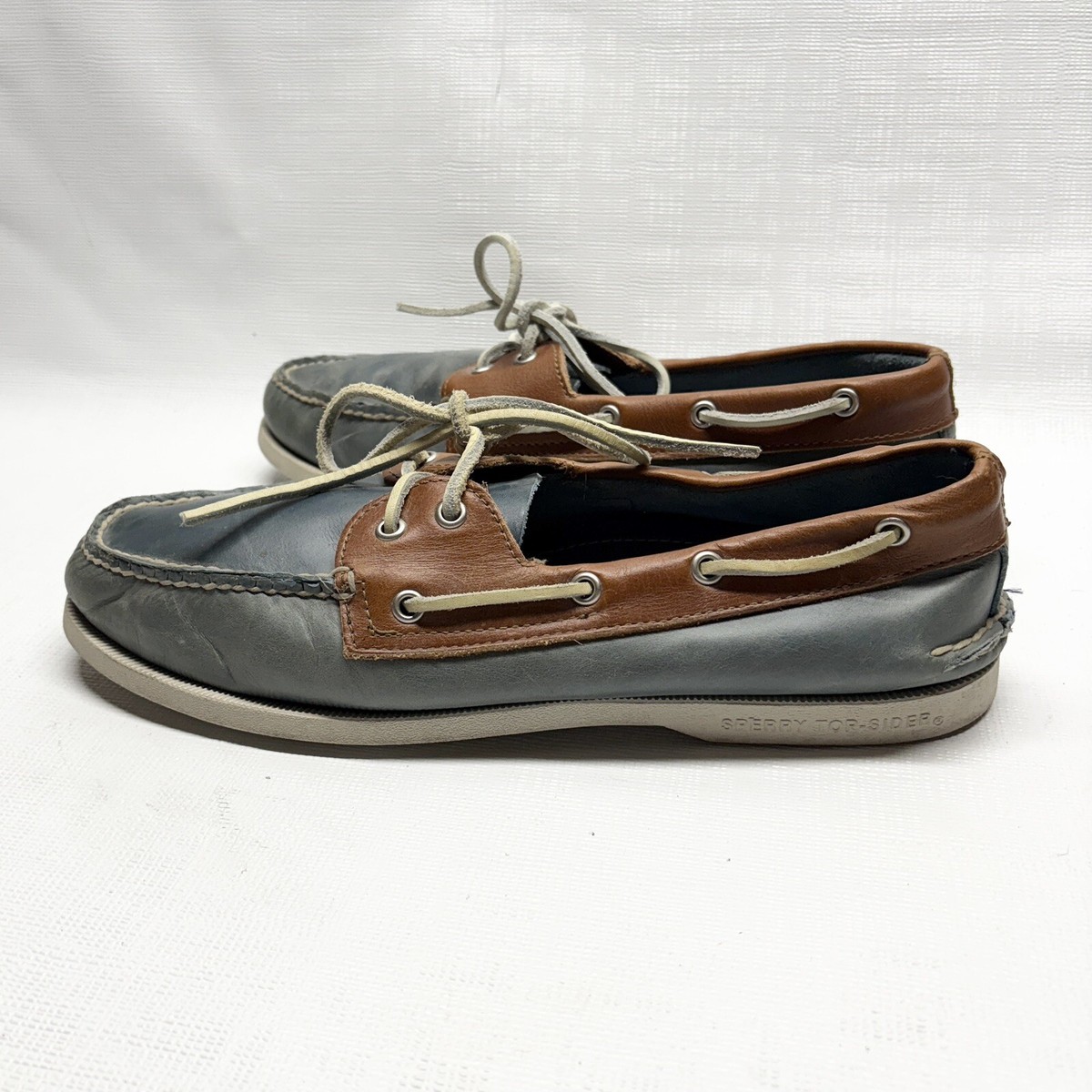 Sperry Top-Sider J.CREW Two Tone Blue Leather Boat Shoes Men's 11