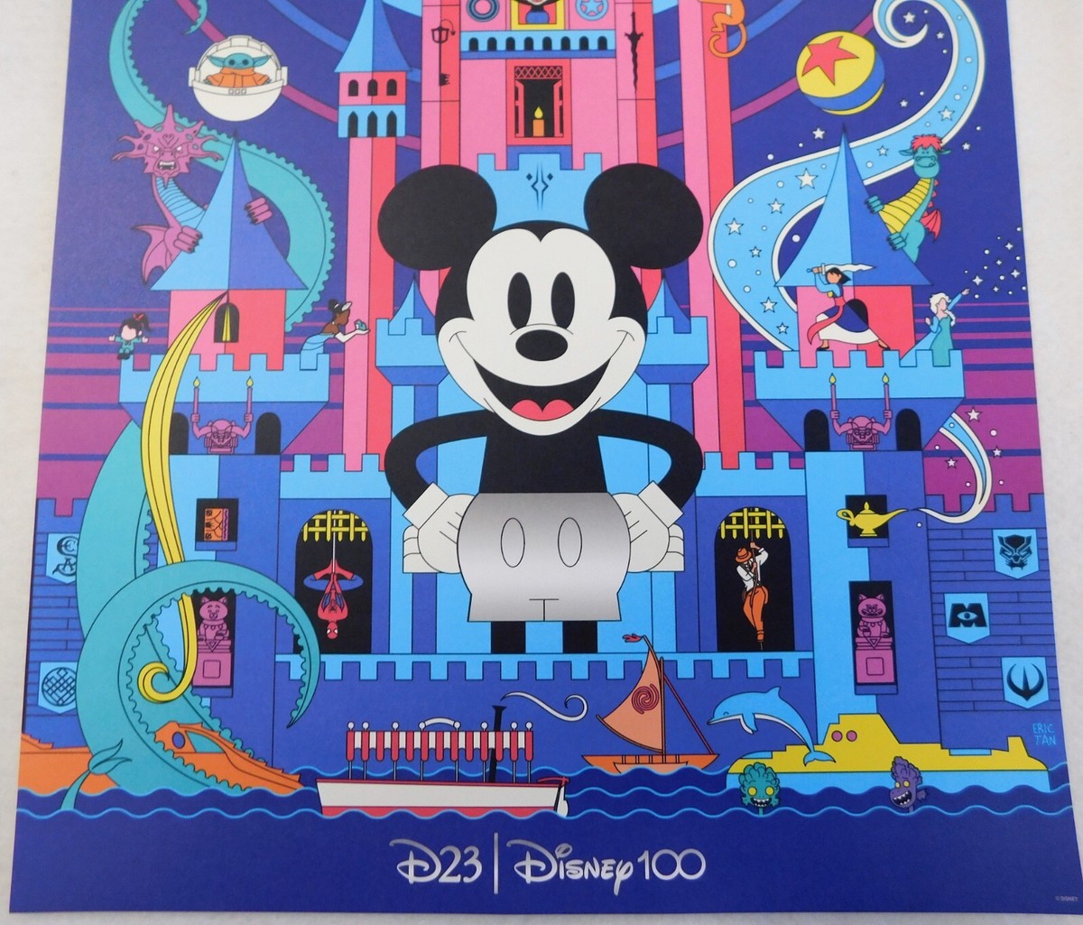 Disney D23 Expo 2022 Exclusive Gold Member Disney 100 Castle 13x19