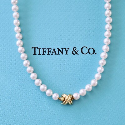 Vintage Tiffany & Co. 18k Signature X 5-5.5 mm Natural Akoya Pearl