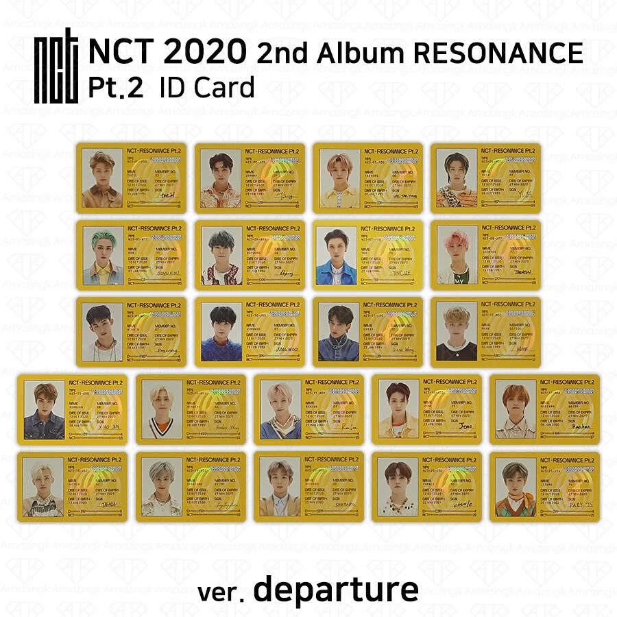 NCT 2020 2nd Album Resonance Pt.2 Photocard ID Card Departure Ver