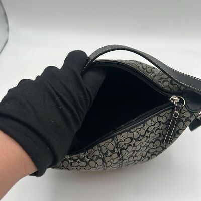 COACH SOHO MINI SIGNATURE MONOGRAM LOGO BLACK TOP HANDLE SHOULDER