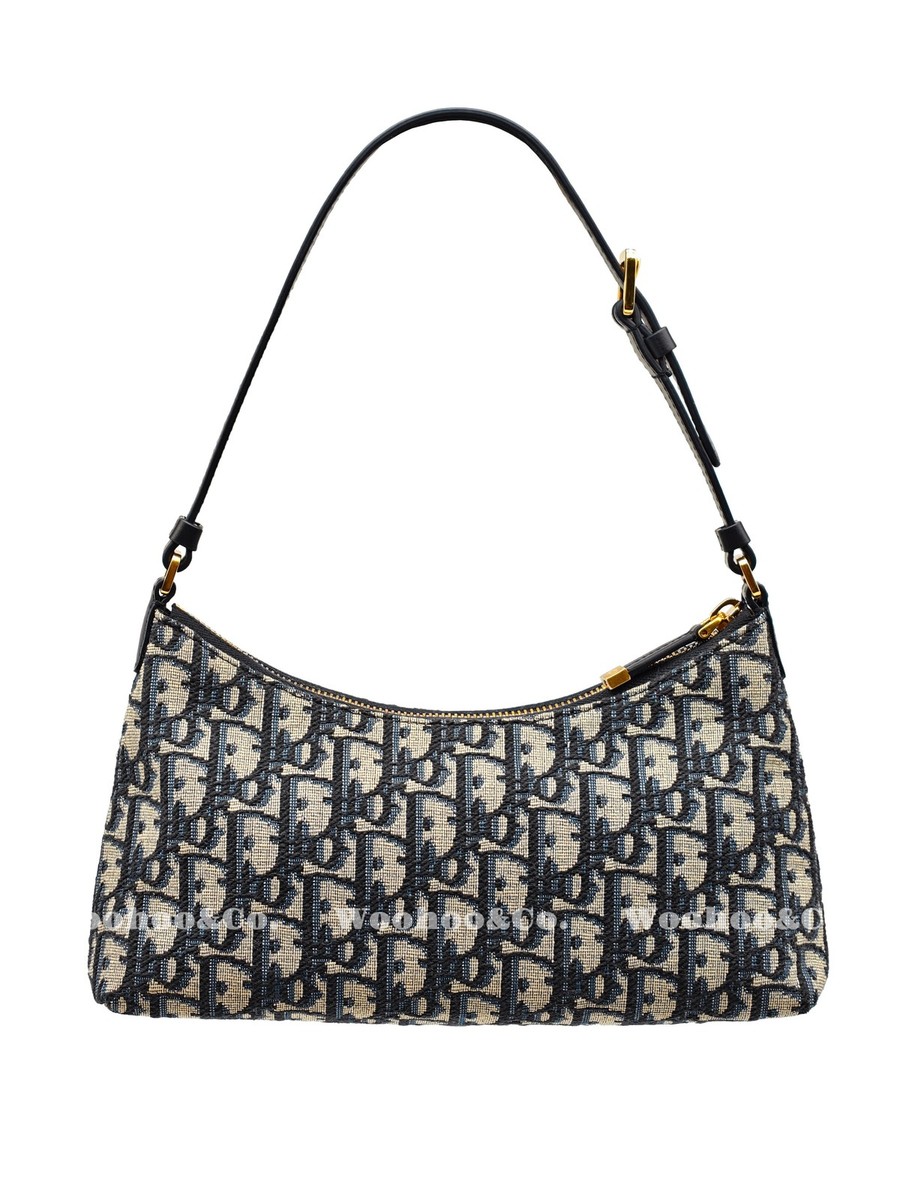 Christian Dior 30 Montaigne Cigale Mini Bag Blue Oblique Jacquard