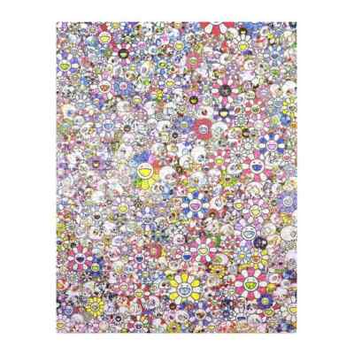 Takashi Murakami Puzzle SKULLS & FLOWERS BLUE SIGNAL CASTLE WALL
