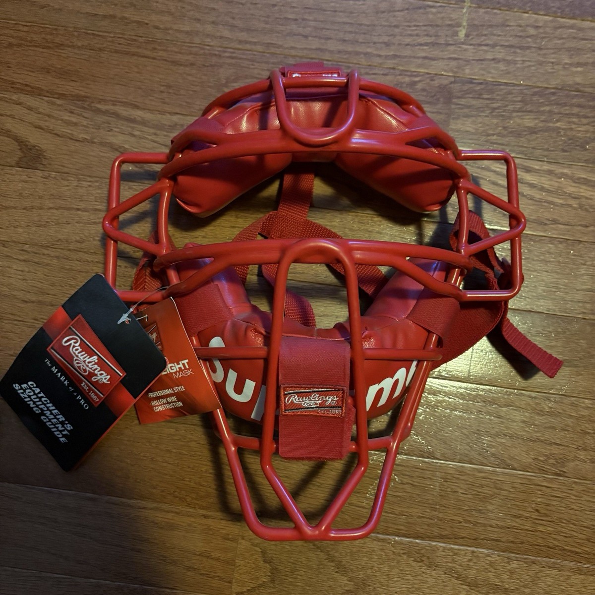 Supreme Rawlings Catcher's Mask Red SS18 Box Logo - NEW - Fast