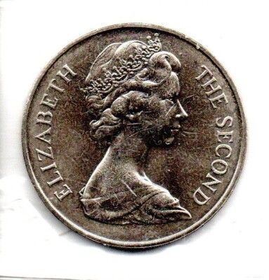 Queen Elizabeth II St. Helena Tercentenary 1673/1973 25 pence coin