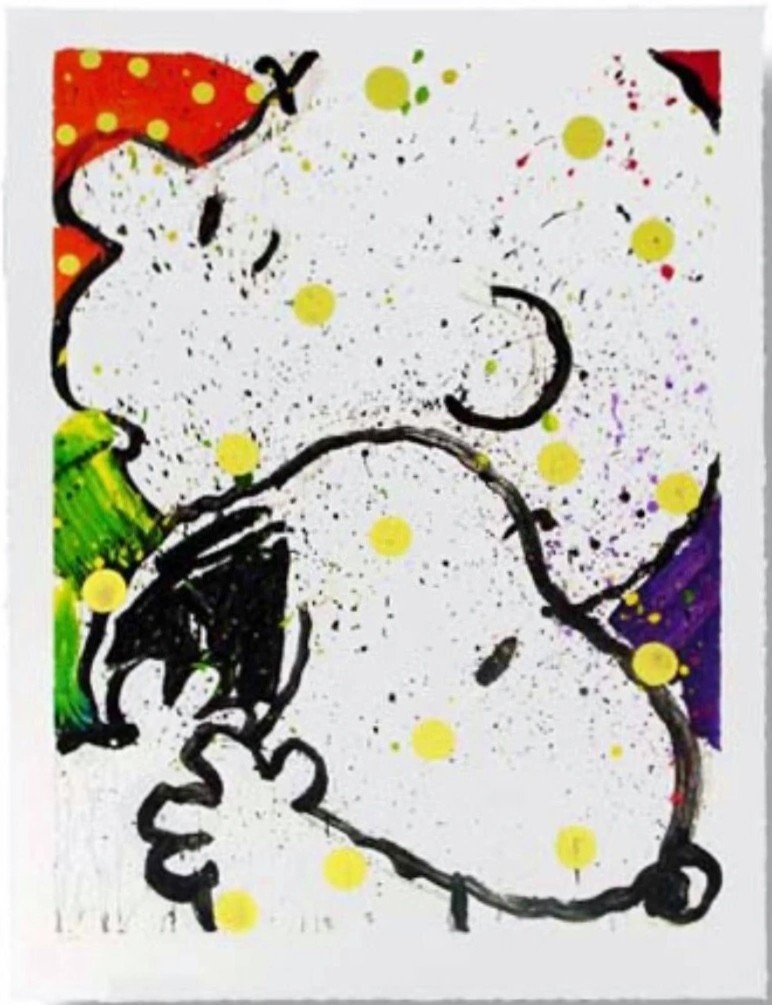 TOM EVERHART GET A GRIP HAND SIGNED SNOOPY dog Charlie Brown