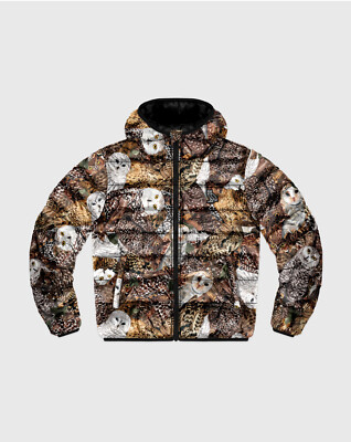NEW October's Very Own OVO Owl Print Hooded Puffer Jacket MEDIUM