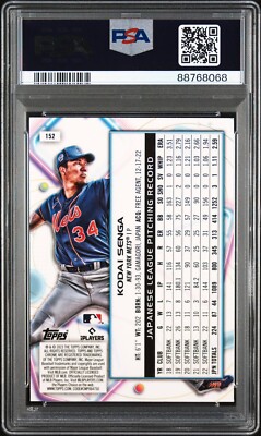 2023 Topps Chrome Cosmic Signed Kodai Senga Card Mets Autographed