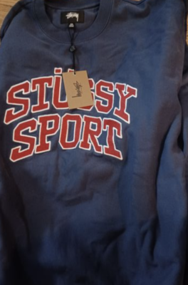 Stussy Relaxed Oversized Stussy Sport Graphic Crew Navy | eBay