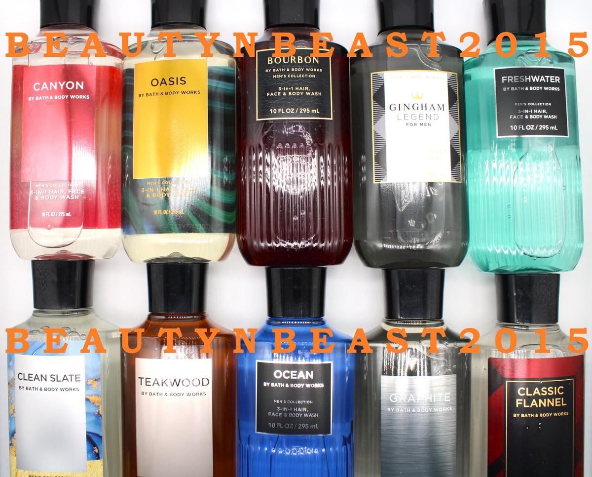 BATH AND BODY WORKS 3 in 1 HAIR + BODY WASH FOR MEN FULL SIZE 10