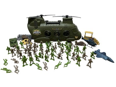Soldier Force 80 Pcs Chinook Playset Twin Blade Helicopter Army