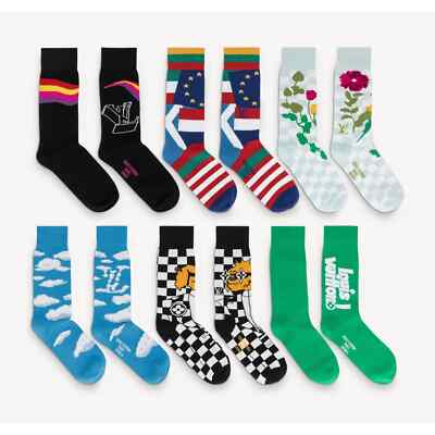Louis Vuitton LV Archives 6 Socks Set Boite Scott Monogram Clear