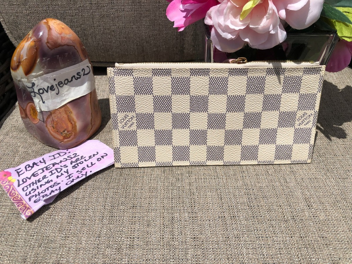 Louis Vuitton Damier Azur Felice Insert Zip Coin Card Wallet Pouch